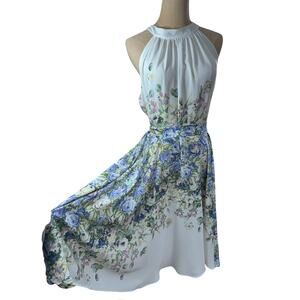 "DN DESIGNS"‎ Stunning Floral Flowing Dress SZ 16 Marilyn Monroe Artsy Whimsical